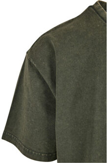 Urban Classics Heren geborduurd oversized t-shirt Groen - 4XL