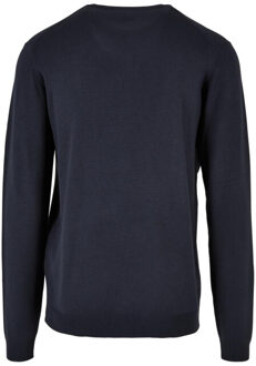 urban classics Heren gebreid sweatshirt met ronde hals - maat S Blauw