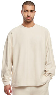urban classics Heren geribd badstof boxy sweatshirt - maat XXXL Beige