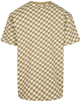 urban classics Heren geruit oversized t-shirt - maat XXL / XXXL Beige