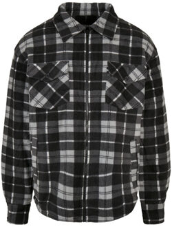 urban classics Heren geruite teddy gevoerde overhemdjas Zwart - M