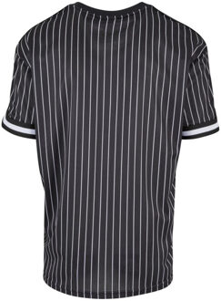 urban classics Heren gestreept mesh oversized t-shirt Zwart - XL