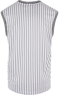 urban classics Heren gestreept mesh tanktop Wit - XL
