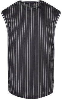 urban classics Heren gestreept mesh tanktop Zwart - L