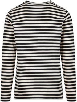 urban classics Heren gestreept normaal t-shirt met lange mouwen Wit - S