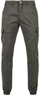 urban classics Heren glencheck cargo joggingbroek met all-over print Grijs - 5XL