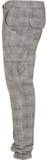 urban classics Heren glencheck cargo joggingbroek met all-over print - maat L Wit