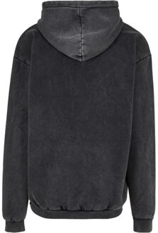 urban classics Heren hoodie acid wash Zwart - XL