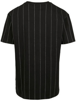 urban classics Heren krijtstreep oversized t-shirt Zwart - S