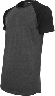 urban classics Heren lang gevormd raglan t-shirt - maat S Grijs
