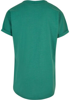 urban classics Heren lang t-shirt met omslag Groen