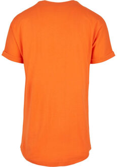 urban classics Heren lang t-shirt met omslag - maat 5XL Oranje