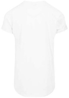 urban classics Heren lang t-shirt met omslag - maat S Wit