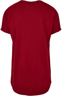 urban classics Heren lang t-shirt met omslag Rood - S