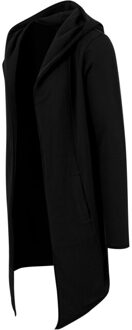 urban classics Heren lang vest met open rand Zwart - XXXL