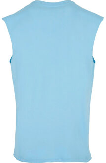 urban classics Heren mouwloze top met open rand Blauw - XXL / XXXL