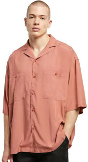 urban classics Heren oversized resort overhemd - maat 5XL Rood