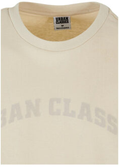 urban classics Heren oversized t-shirt met booglogo Beige - S