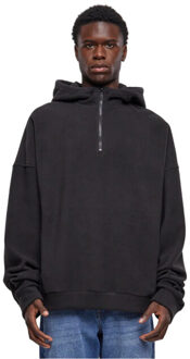 urban classics Heren polar fleece half zip oversized hoodie Zwart - M