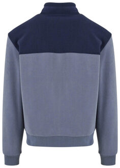urban classics Heren polar fleece jas met kleurblok Blauw - XL