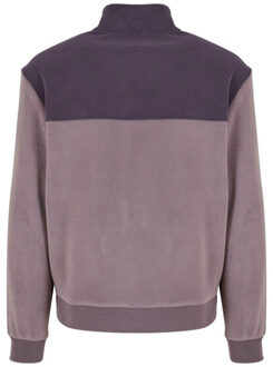 urban classics Heren polar fleece jas met kleurblok Paars - L