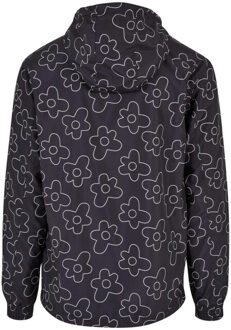 urban classics Heren pull over jas met bloemen Zwart - XL