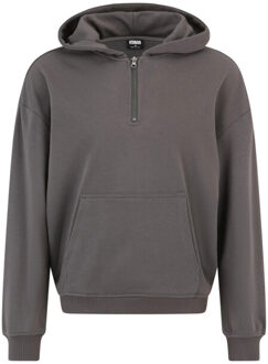 urban classics Heren quarter zip boxy hoodie Grijs - XXL / XXXL