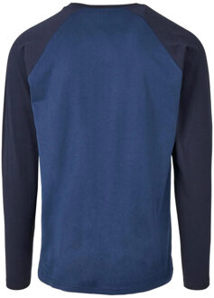 urban classics Heren raglan t-shirt met contrasterende mouwen Blauw