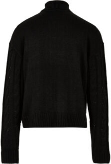 urban classics Heren roll neck boxy trui - maat S Zwart