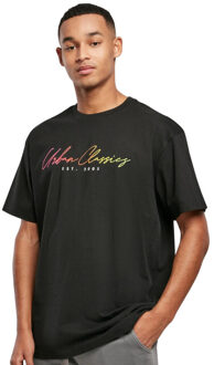 urban classics Heren script logo t-shirt - maat XS Zwart