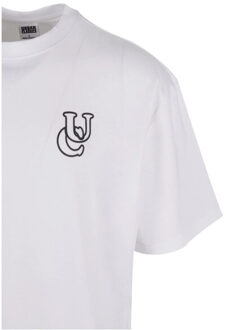 urban classics Heren shiny logo tall t-shirt Wit - XXL / XXXL