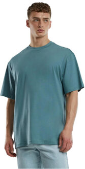 urban classics Heren signature logo tall t-shirt Blauw