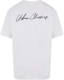 urban classics Heren signature logo tall t-shirt Wit