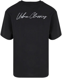 urban classics Heren signature logo tall t-shirt Zwart - M