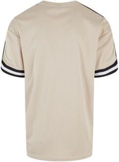 urban classics Heren streep mesh oversized t-shirt Beige