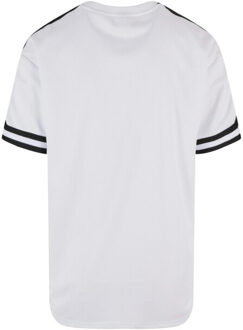 urban classics Heren streep mesh oversized t-shirt Wit