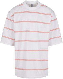 urban classics Heren streep oversized t-shirt Wit - L