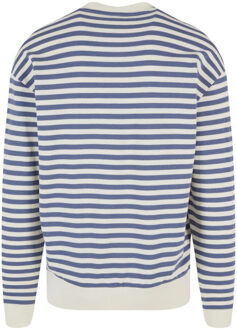 Urban Classics Heren sweatshirt met gestreepte ronde hals Blauw - XXL / XXXL