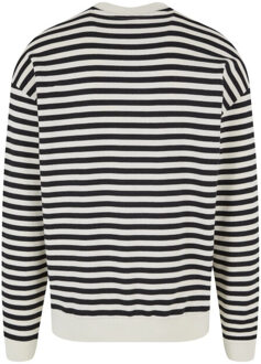 urban classics Heren sweatshirt met gestreepte ronde hals Wit - XL