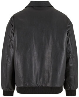 urban classics Heren synthetisch leren blouson jas - maat L Zwart