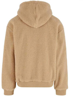 urban classics Heren teddy fleece oversized hoodie - maat M Beige