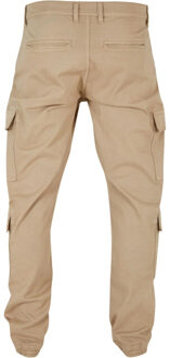 urban classics Heren twill cargo joggingbroek met dubbele zakken Beige - 42