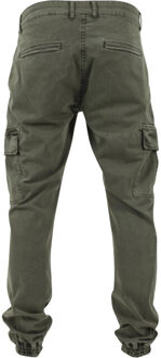 urban classics Heren twill gewassen cargo broek - maat 38 Groen