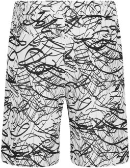 urban classics Heren viscose scribble resort korte broek Wit