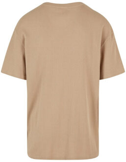 urban classics Heren wafel t-shirt Beige - 5XL