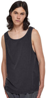 urban classics Heren zuur gewassen zware oversized tank top Zwart - S