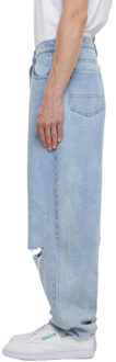 urban classics Heren zware knie geknipte baggy jeans Blauw - 28