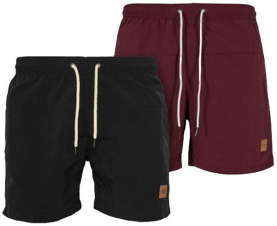 urban classics Heren zwemshort (set van 2) - maat XXL / XXXL Zwart