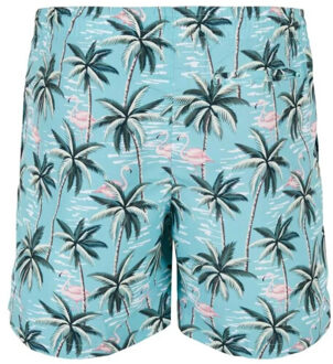 urban classics Heren zwemshort tropische vogels - maat 4XL Blauw