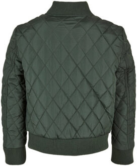Urban Classics Jongens diamond nylon gewatteerde jas Groen - 128